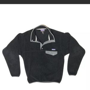 Patagonia Synchilla Fleece Pullover Snap T Sweater Women's Large Black